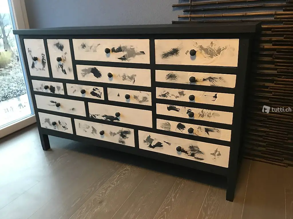 Apothekerkommode Sideboard Pfister shabby schwarz grau weiss