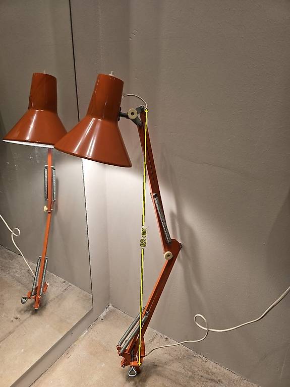 Retro Schreibtischlampe Industrielampe orange 82cm