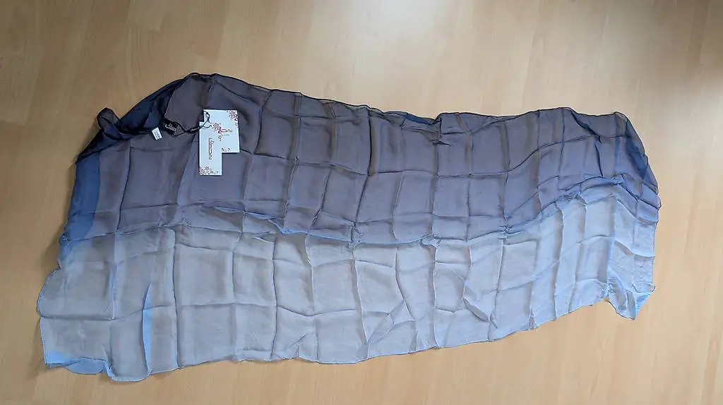 Seidentuch 100% Seide blau Farbverlauf ombre