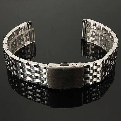 22mm Uhrenarmband Uhrband Edelstahl Faltschliesse NEU