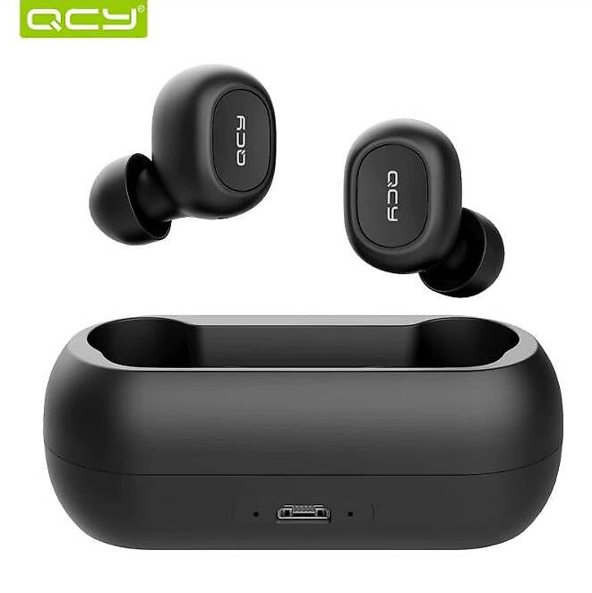 QCY T1C Mini Bluetooth Kopfhörer mit Mikrofon und Ladekasten