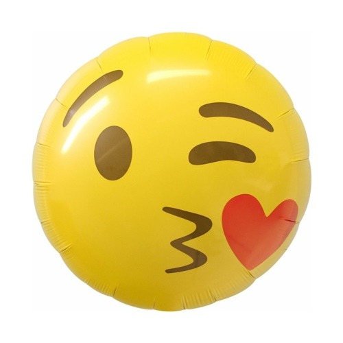 Emoji Herz Kuss Folienballon Heliumballon