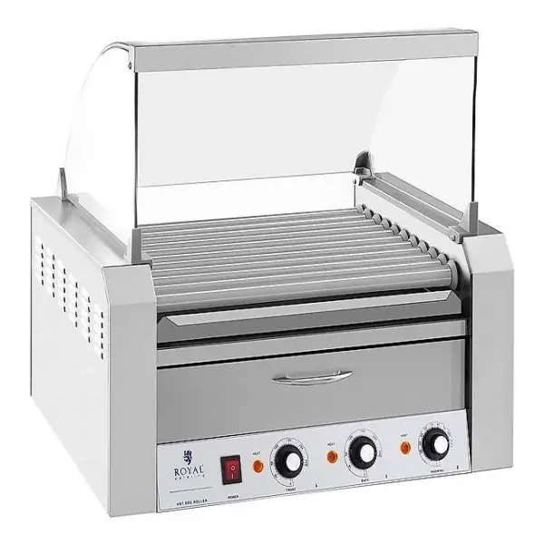  Hot Dog Grill Hot Dog Maschine 11 Rollen, Edelstahl, 2.600