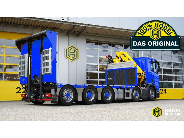 SCANIA, Baustellentaxi mit Ladekran, Kran