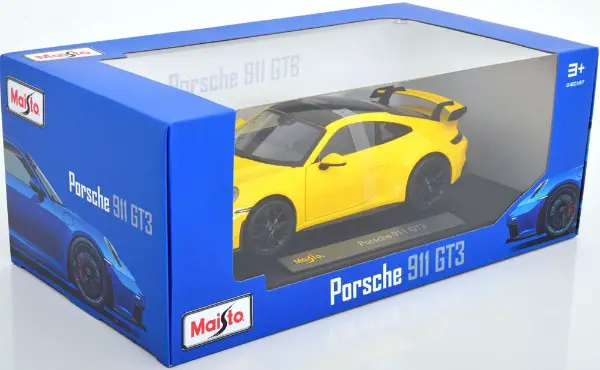 NEU: Porsche 911 / 992 GT3 seit 2022 gelb / schwarz 1:18