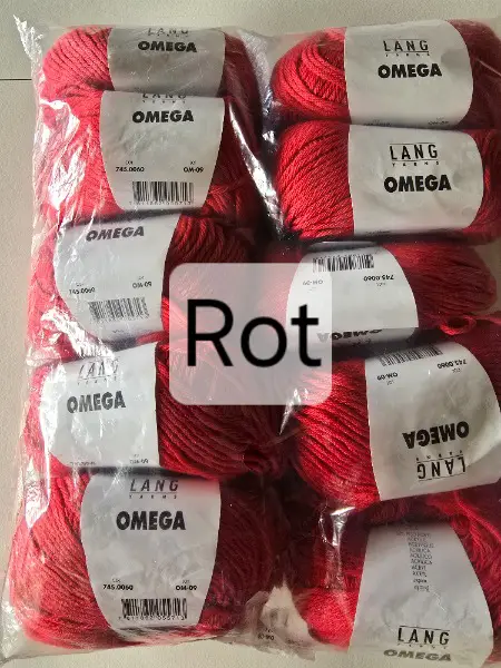 9 Stück Rote Acryl Wolle