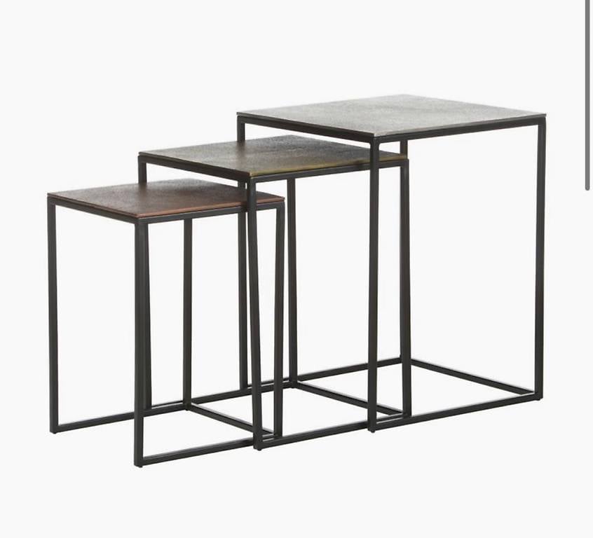 Set 3 tavoli in metallo Dwayne