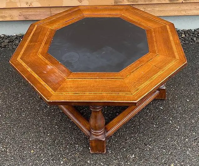 Salontisch achteckig mit Schieferplatte