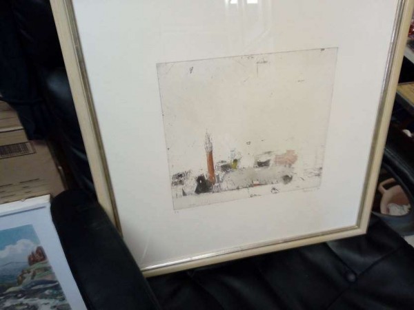 Ein älteres Landschaftsbild mit Turm