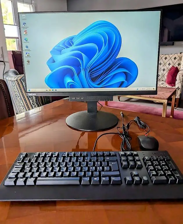 Lenovo ThinkStation All-In-One M700 TINY PC mit 24"-Monitor