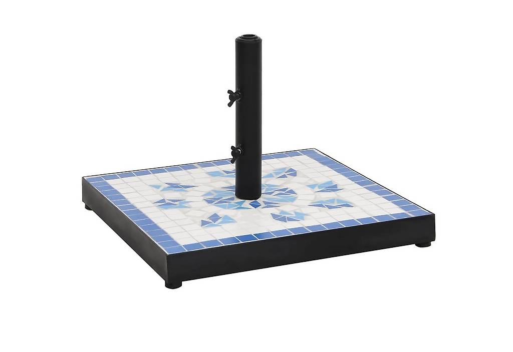Sonnenschirmständer Blau und Weiss Quadratisch 12 kg
