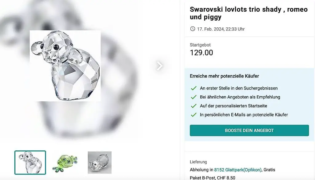 Swarovski trio shady piggy und romeo