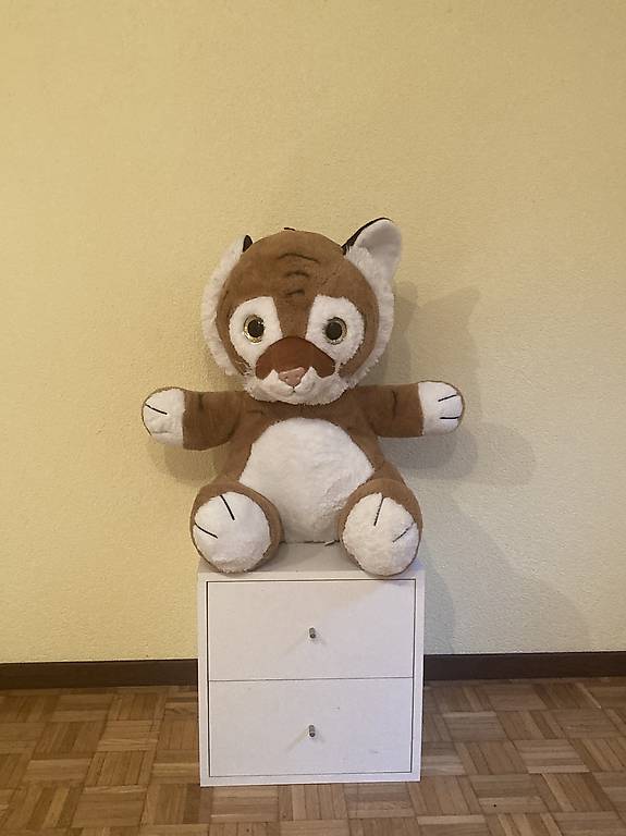 Plüschtier, Peluche, Plüsch Tiger braun, Glitzeraugen, 60cm