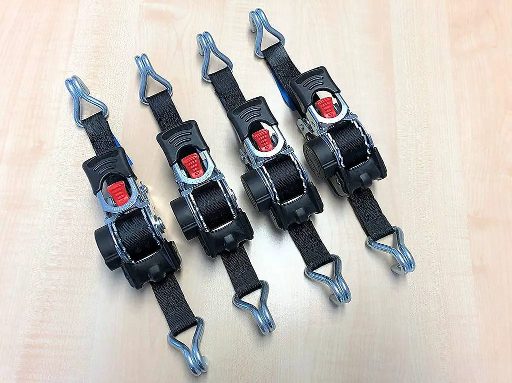 4 Stück Automatik Zurrgurt Spanngurt mit Spitzhaken