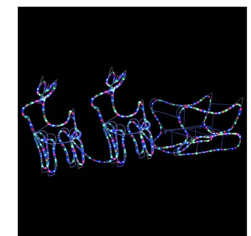 Weihnachtsdekoration Rentiere und Schlitten Outdoor 576 LEDs