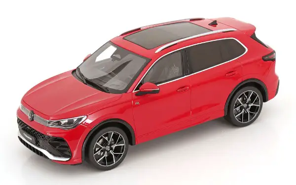 NEU: VW Tiguan III E-TSI R-Line seit 2024 rot / schwarz 1:18