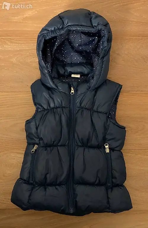 Herzige Steppweste blau - Grösse 98/104