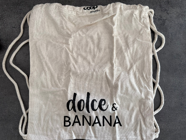 Praktische Baumwolltasche (Cotton-Bag) in beige/schwarz, Neu