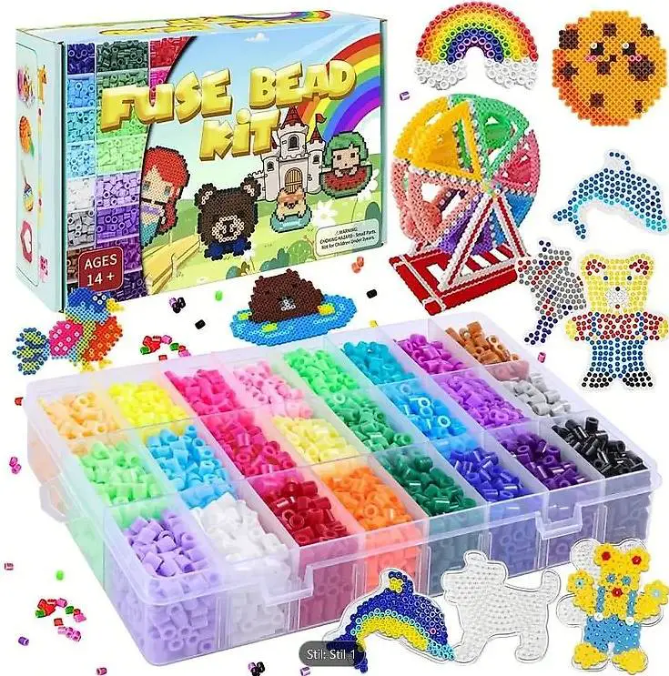 Bügelperlen Set, Steckperlen, Schablonen, NEU