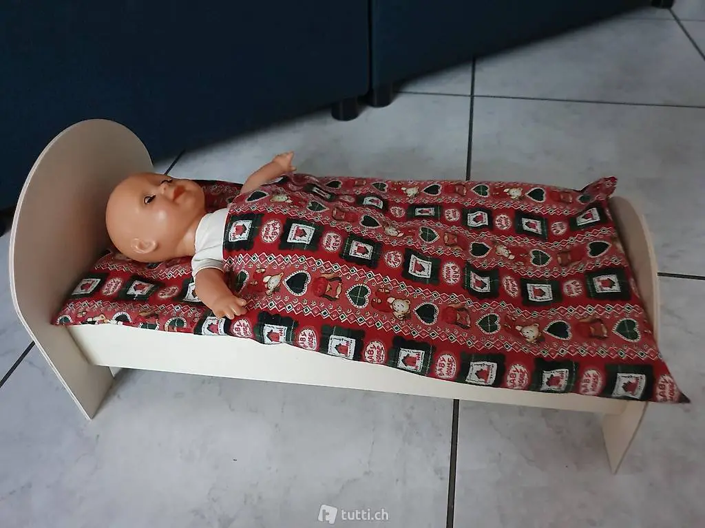 Puppenbett (Matratze, Decke, Kissen +Fix- Leintuch/Neu