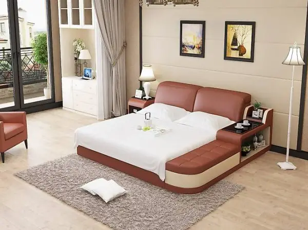  WASSERBETT HOTEL DOPPEL LEDERBETT POLSTERBETT WASSER LB8820