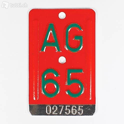 Velonummer AG 1965 / Kanton Aargau