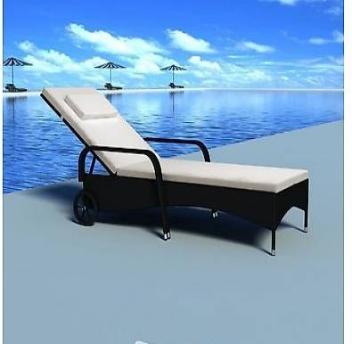  Rattanliege Gartenliege Sonnenliege Liegestuhl Liege