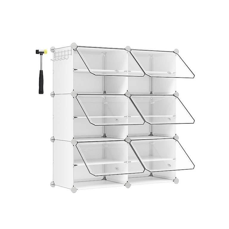 Schuhregal 6 Fächer Weiss aus