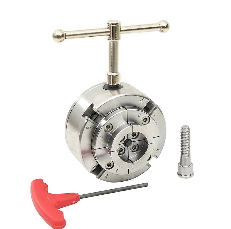 4-Backen-Drechselfutter mit M33 Aufnahme Stahl Silbern 96 mm