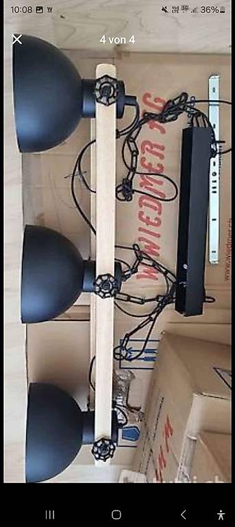 PENDELLAMPE - wunderschön, aus Holz und Stahl