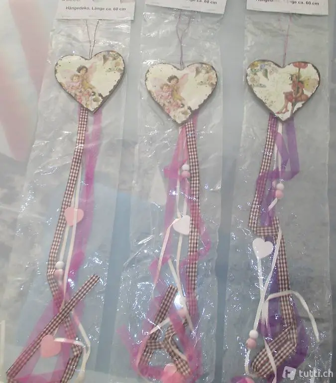 hängedeko- frühlingselfen-3er-set- herzform, 60cm