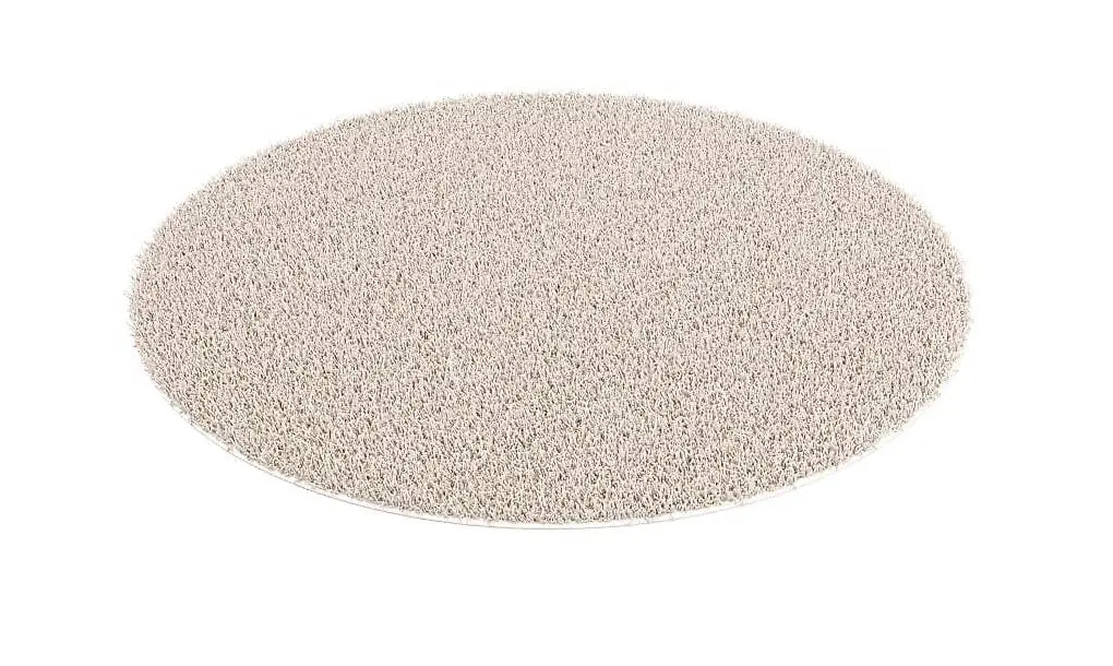 Hochflor Teppich rund 120 cm creme