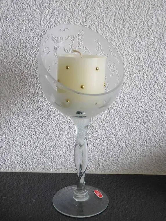 Joska Kristall Teelichthalter in Form eines halben Eis