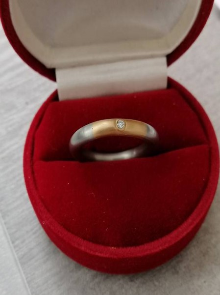 Damenring Platin / Rotgold