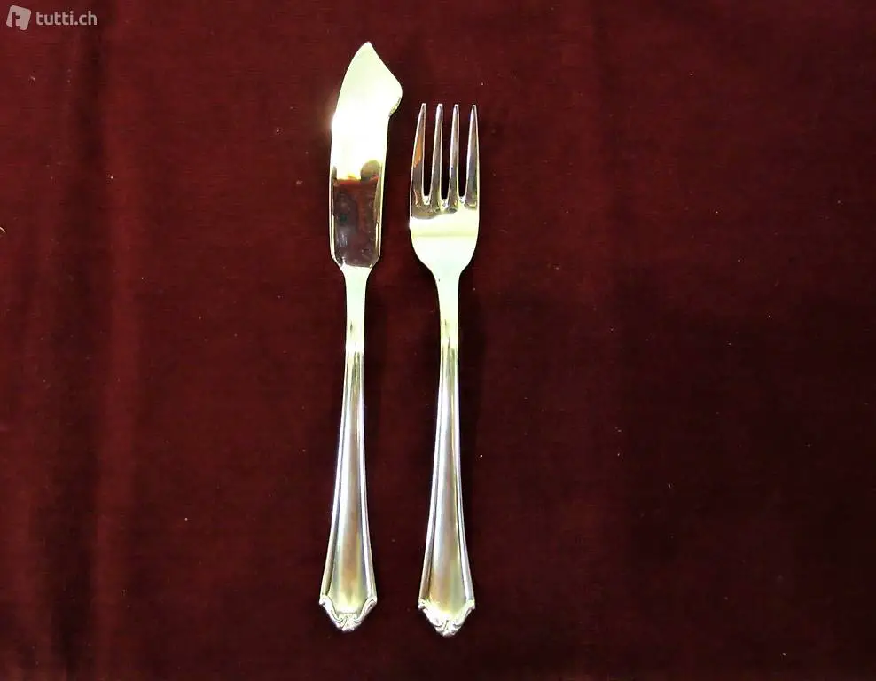  165-90 Solinger Fischbesteck für 12 Personen versilbert