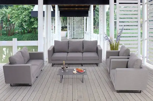 Textil Outdoor Lounge Set Grau