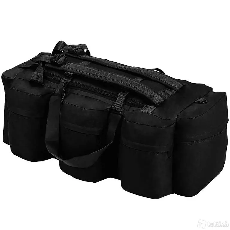  Seesack 3-in-1 Armee-Stil 120 L Schwarz