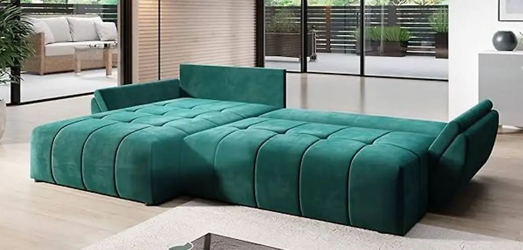 Vigo Velvet Monolith Ecksofa in L-Form 280 cm