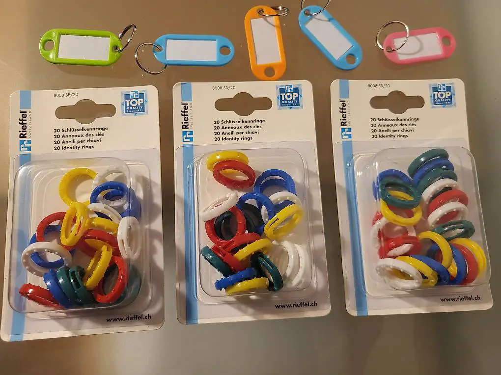 Schlüsselkappen von Rieffel, 20 Stk. assortiert