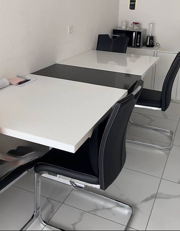 Esstisch mit 5 Kunstlederstühlen? modern