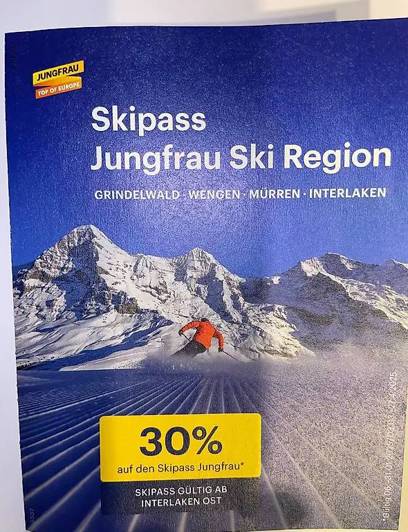 Tageskarte Skipass Jungfrau Ski Region Rabatt bis 4 Personen
