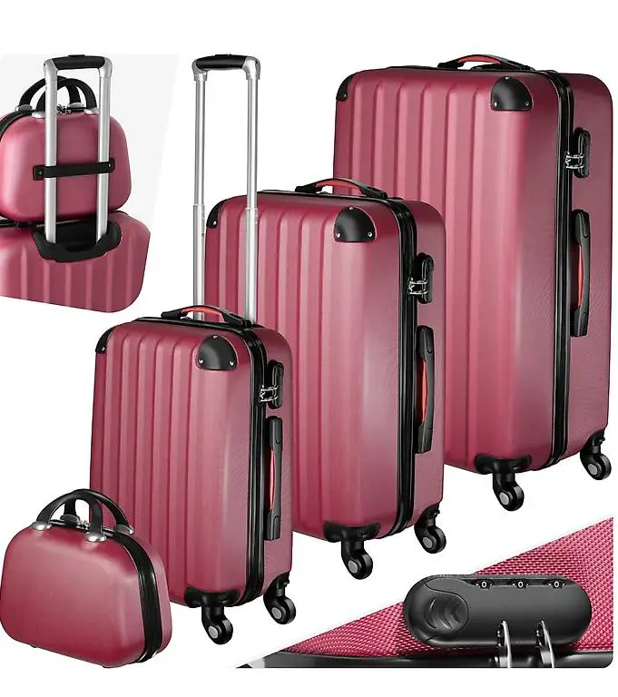 Hartschalenkoffer-Set Pucci weinrot