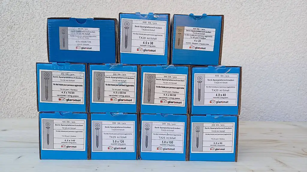 14.4kg / 3600 Senkkopfschrauben Torxschrauben Holzschrauben