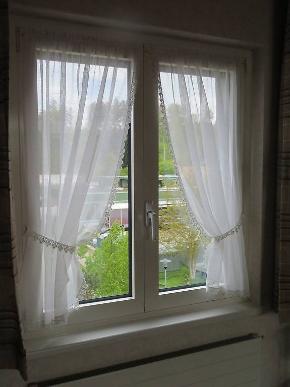 Vorhang Vitrage Biedermeier Voile mit Spitzen, 10 Stück