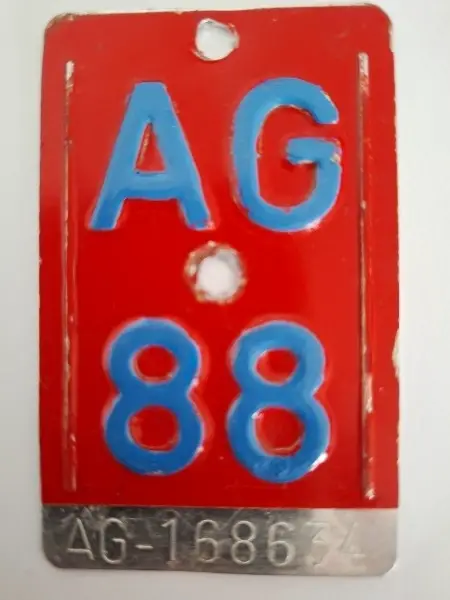 alte AG-Velonummer /AG-Fahrradnummer, AG 88