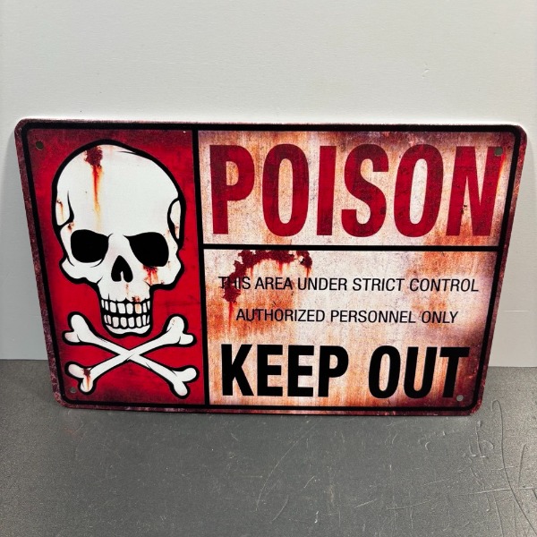 >top: blechschild achtung gift gefahr verbot garage totenkopf