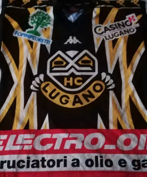Jersey Hockey Club Lugano HCL Size L Sehr Guter Zustand