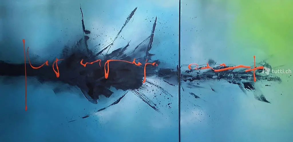 Selbstgemaltes Acryl-Bild "Emanuele 2015"/2-teilig