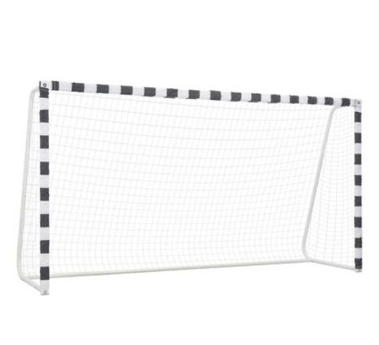 Fussballtor 300x160x90 cm Metall Schwarz und Weiss