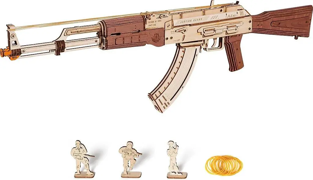 Holz-Gummiband-Gewehr 3D Puzzle? Spass & Kreativität"